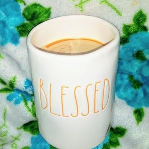 Rae Dunn BLESSED Pumpkin Scented Candle Orange LL